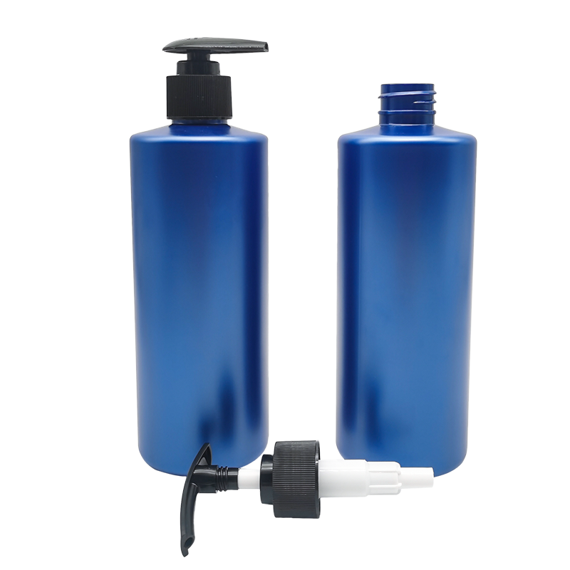 Flacon de lotion gel douche shampoing bleu
