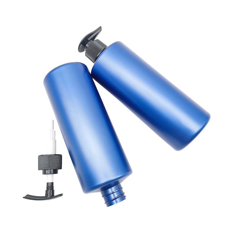Flacon de lotion gel douche shampoing bleu