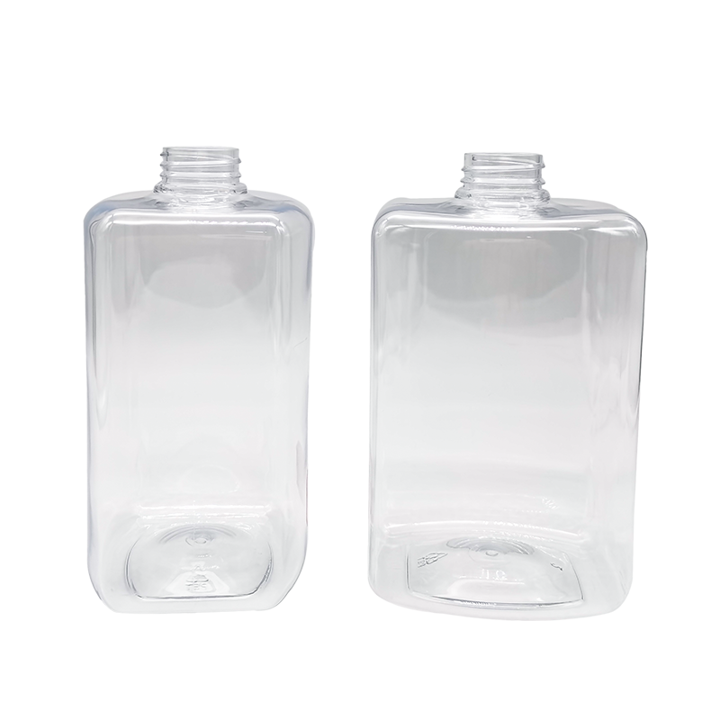 Bouteille de lotion de gel douche shampoing transparent carré