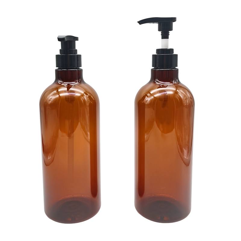 Bouteille transparente de lotion de gel douche de shampoing