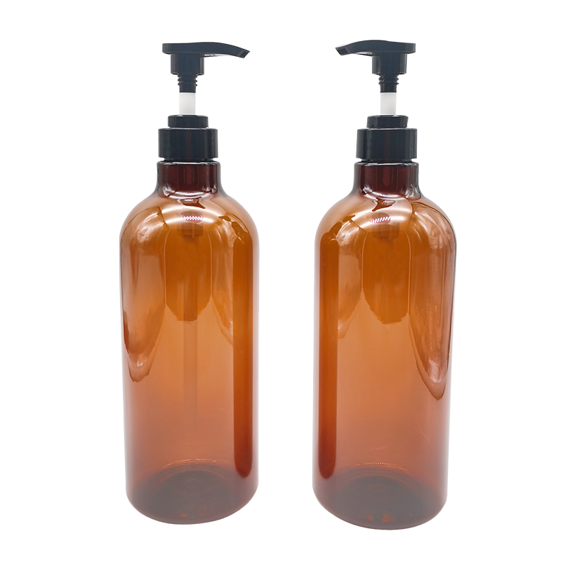 Bouteille transparente de lotion de gel douche de shampoing
