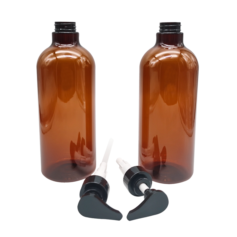 Bouteille transparente de lotion de gel douche de shampoing