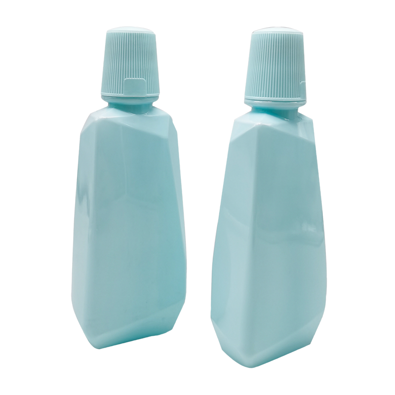 Flacon bain de bouche bleu