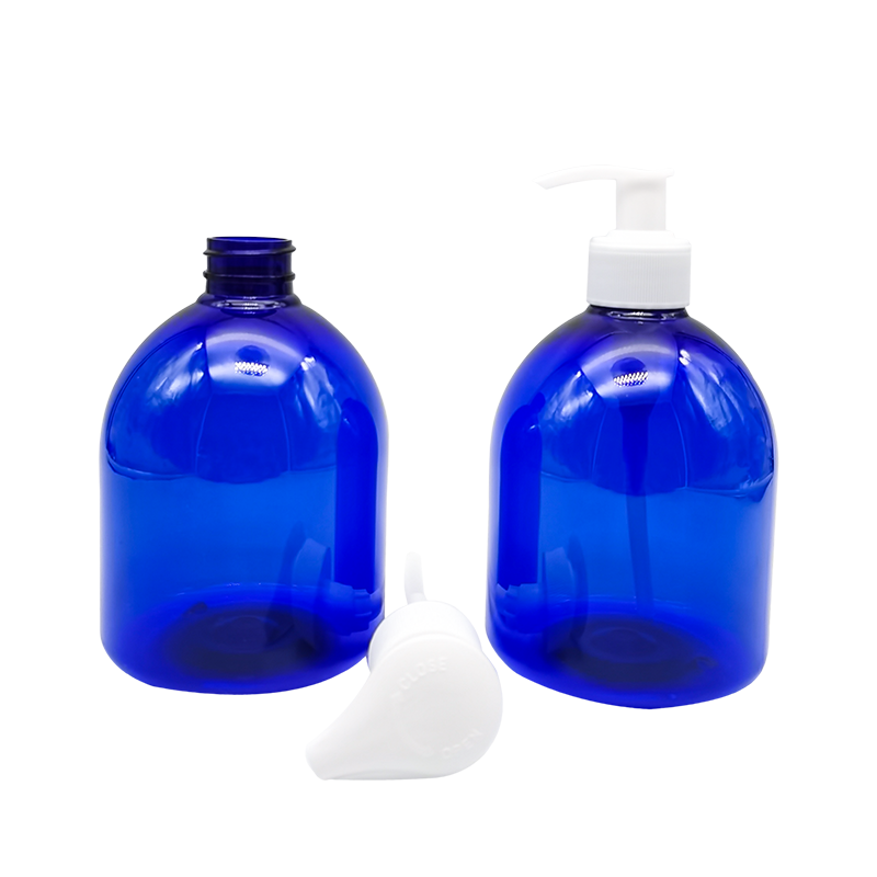 Flacon de désinfectant pour les mains bleu