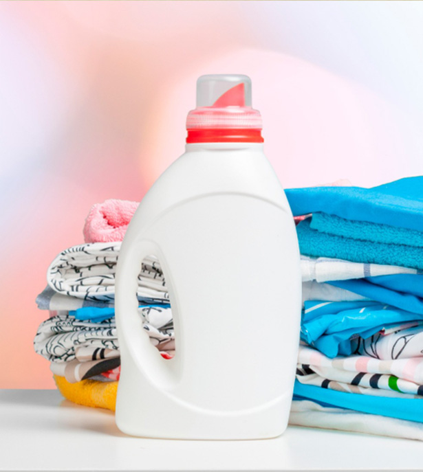 Série de bouteilles de liquide de lessive